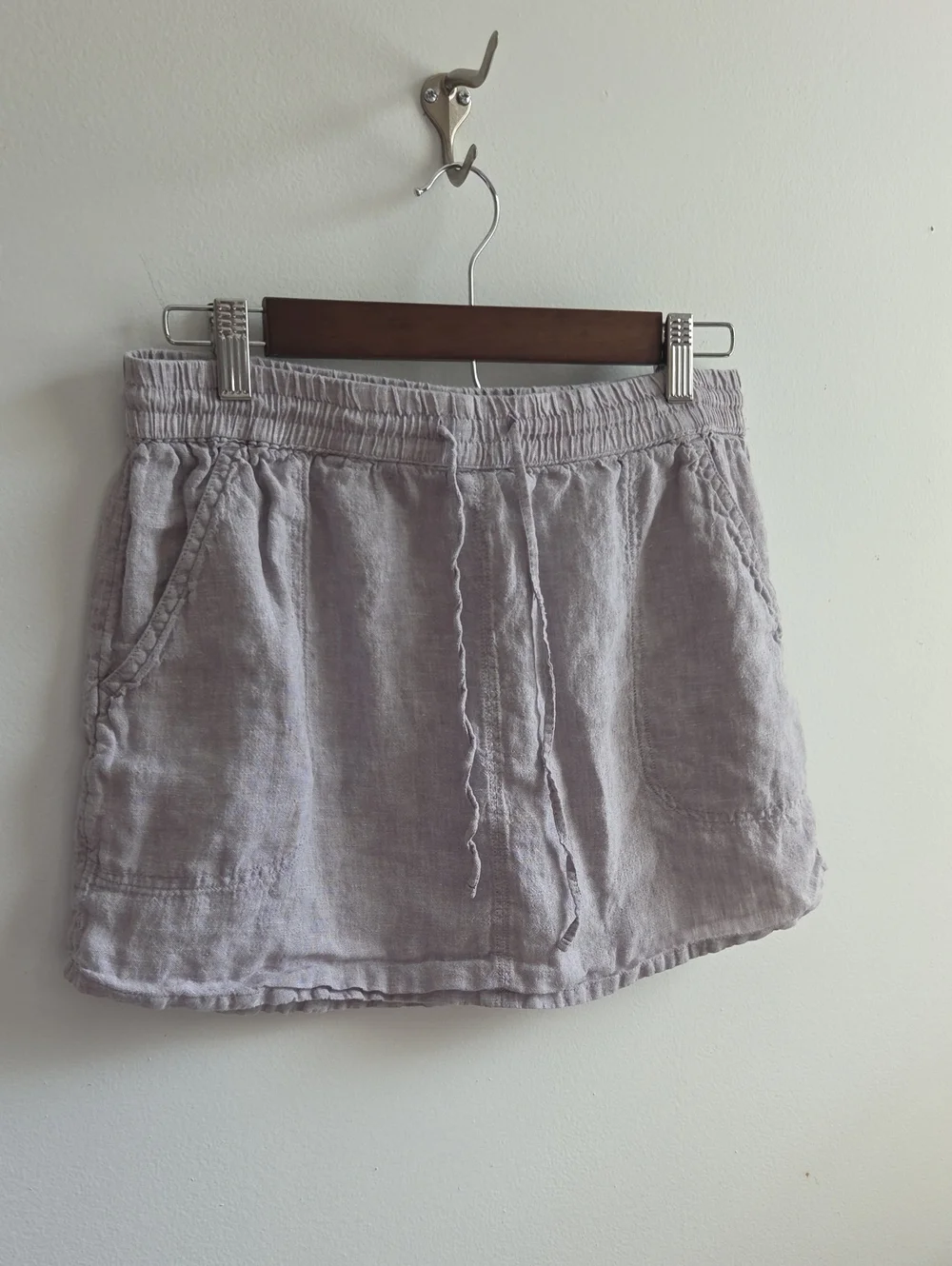 Artisan Ny Linen Drawstring Skirt - Light Lavender